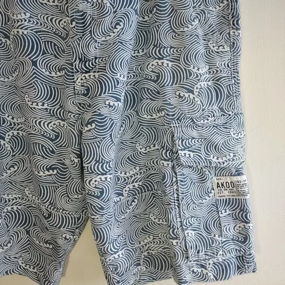 AKOO Brand Cargo Utility Shorts Rip Curl Waves Skateboard Grunge Mens Size 38 - Picture 5 of 11